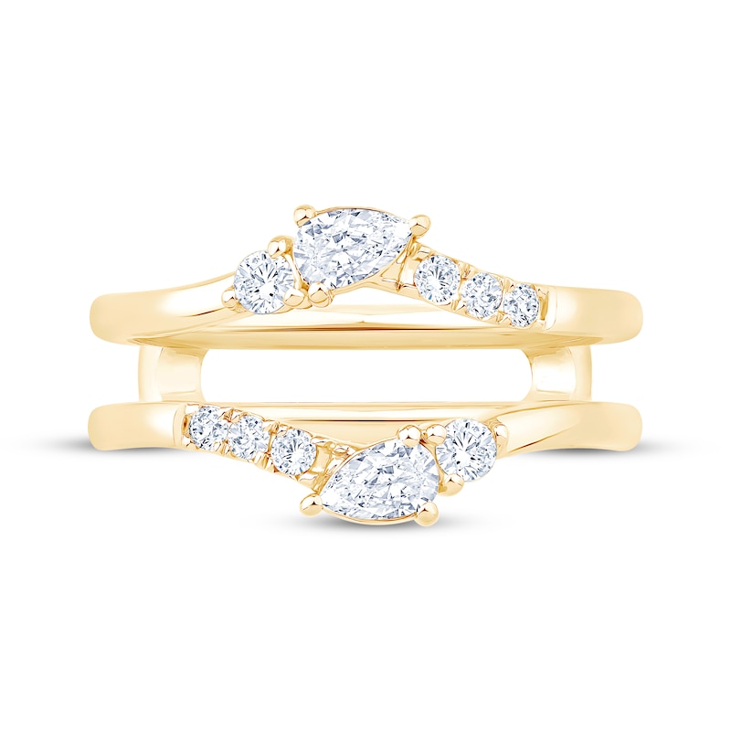 Main Image 3 of Now + Forever Lab-Grown Diamonds Pear-Shaped & Round-Cut Contour Enhancer Ring 1/2 ct tw 14K Yellow Gold