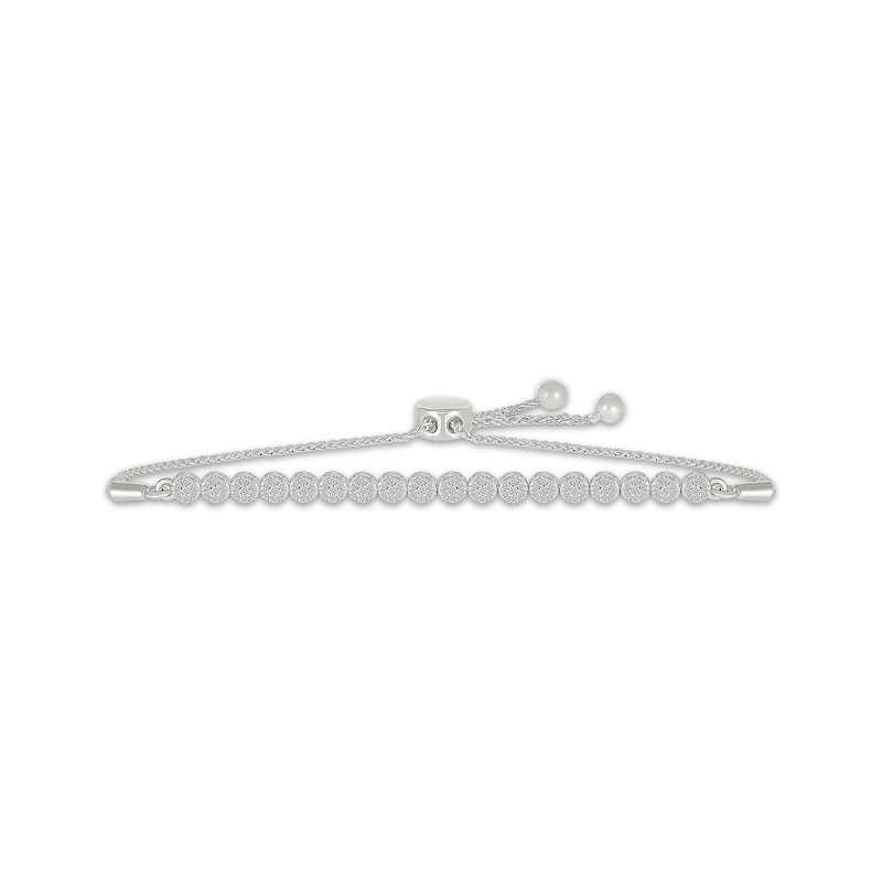 Main Image 1 of Multi-Diamond Bolo Bracelet 1/2 ct tw Sterling Silver 9.5"