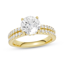 Now + Forever Lab-Grown Diamonds Round-Cut Hidden Halo Engagement Ring 2-1/2 ct tw 14K Yellow Gold