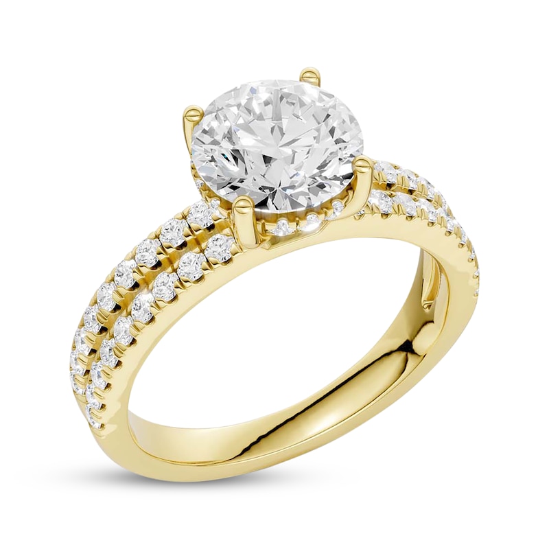 Main Image 2 of Now + Forever Lab-Grown Diamonds Round-Cut Hidden Halo Engagement Ring 2-1/2 ct tw 14K Yellow Gold