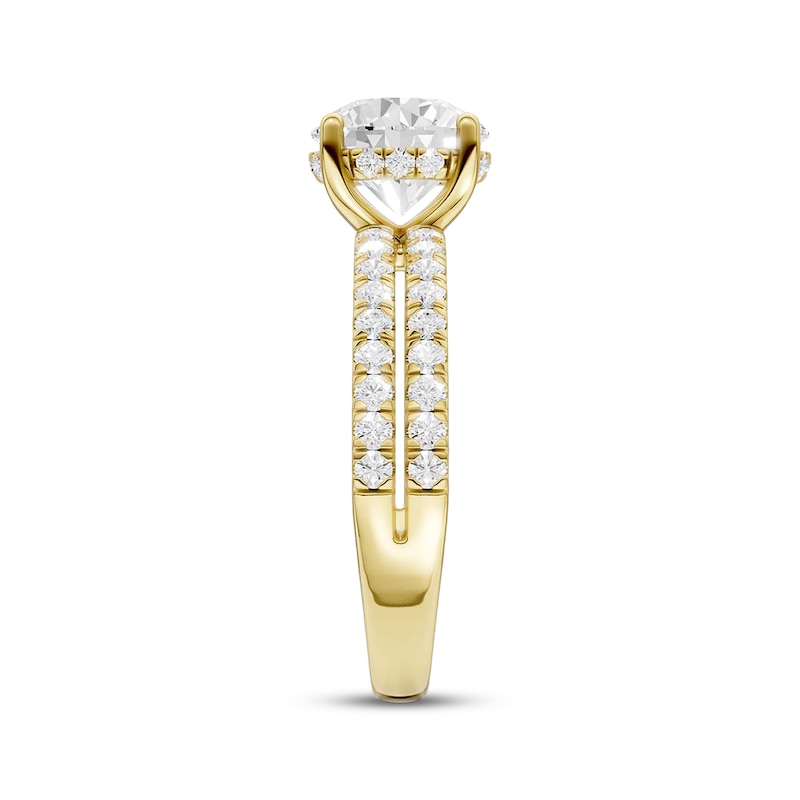 Main Image 3 of Now + Forever Lab-Grown Diamonds Round-Cut Hidden Halo Engagement Ring 2-1/2 ct tw 14K Yellow Gold
