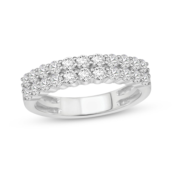 Diamond Two-Row Anniversary Ring 1 ct tw 10K White Gold