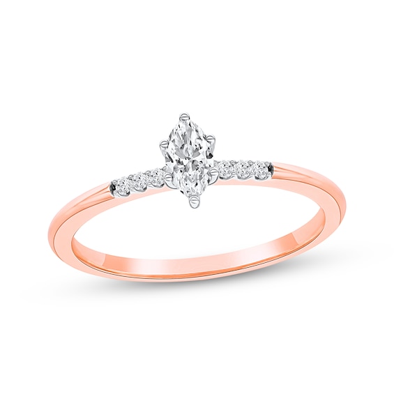 KAY Lab-Grown Diamond Marquise-Cut Promise Ring 1/6 ct tw 10K Rose Gold