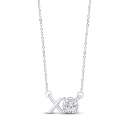 STUDIO BY KAY Lab-Grown Diamond "XO" Necklace 1/4 ct tw Sterling Silver 18"