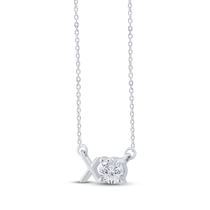 Main Image 2 of STUDIO BY KAY Lab-Grown Diamond "XO" Necklace 1/4 ct tw Sterling Silver 18"