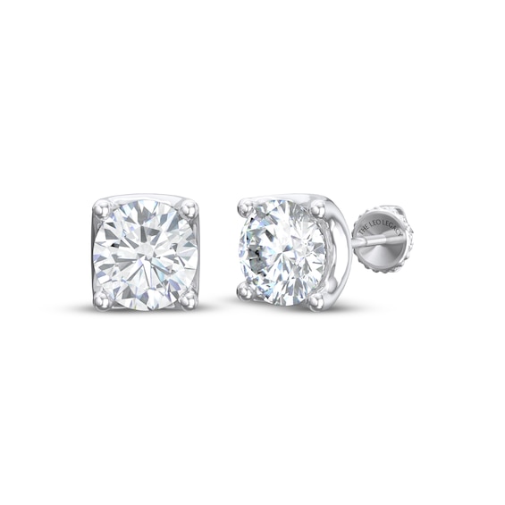 THE LEO Legacy Lab-Grown Diamond Round-Cut Solitaire Stud Earrings 3 ct tw 14K White Gold (F/VS2)
