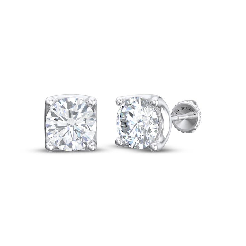 Main Image 1 of THE LEO Legacy Lab-Grown Diamond Round-Cut Solitaire Stud Earrings 3 ct tw 14K White Gold (F/VS2)