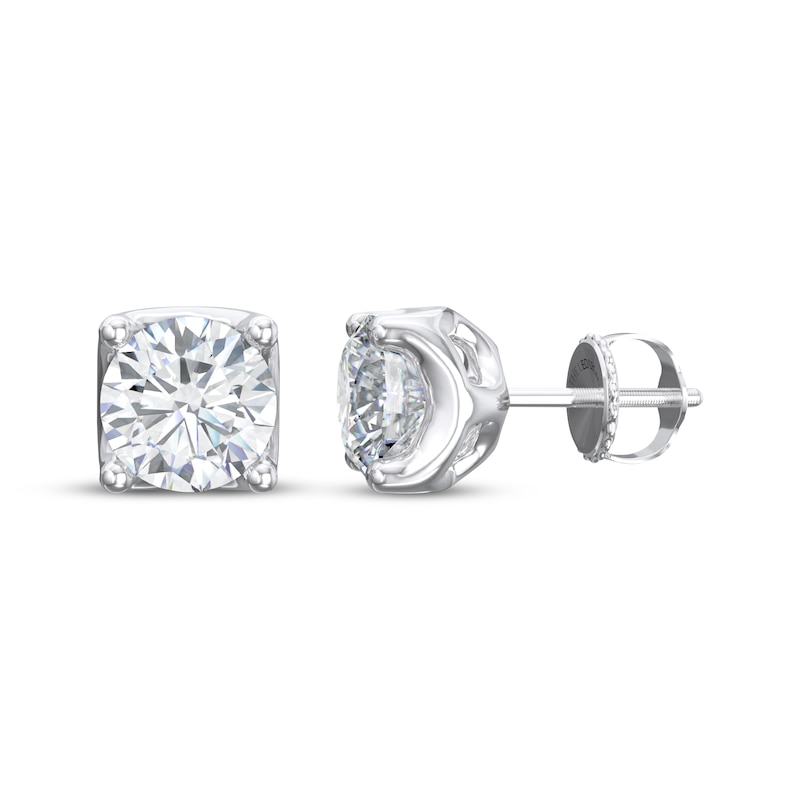 Main Image 3 of THE LEO Legacy Lab-Grown Diamond Round-Cut Solitaire Stud Earrings 3 ct tw 14K White Gold (F/VS2)