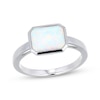 Thumbnail Image 1 of STUDIO BY KAY Emerald-Cut Lab-Created Opal Bezel-Set Solitaire Ring Sterling Silver