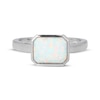 Thumbnail Image 3 of STUDIO BY KAY Emerald-Cut Lab-Created Opal Bezel-Set Solitaire Ring Sterling Silver
