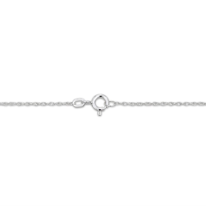 Main Image 4 of Emerald-Cut Amethyst & White Lab-Created Sapphire East-West Halo Necklace Sterling Silver 18"