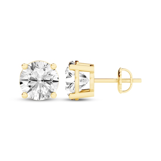 KAY Lab-Grown Diamonds Round-Cut Solitaire Stud Earrings 1-1/2 ct tw 14K Yellow Gold (F/SI2)