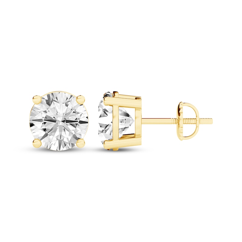 Main Image 1 of KAY Lab-Grown Diamonds Round-Cut Solitaire Stud Earrings 1-1/2 ct tw 14K Yellow Gold (F/SI2)