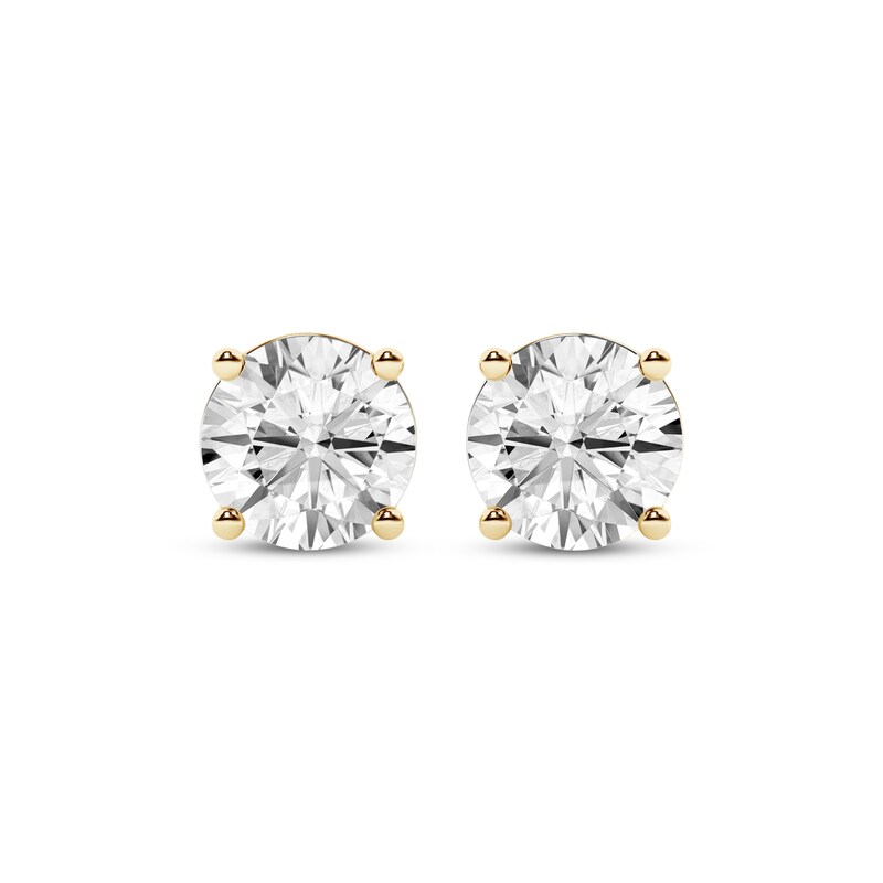 Main Image 2 of KAY Lab-Grown Diamonds Round-Cut Solitaire Stud Earrings 1-1/2 ct tw 14K Yellow Gold (F/SI2)