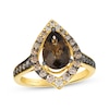 Thumbnail Image 1 of Le Vian Pear-Shaped Chocolate Quartz & Chocolate Ombré Diamonds Ring 3/4 ct tw 14K Honey Gold