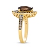 Thumbnail Image 2 of Le Vian Pear-Shaped Chocolate Quartz & Chocolate Ombré Diamonds Ring 3/4 ct tw 14K Honey Gold