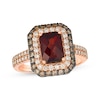 Thumbnail Image 1 of Le Vian Emerald-Cut Garnet Ring 7/8 ct tw Diamonds 14K Strawberry Gold