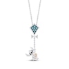Thumbnail Image 1 of Disney Treasures Lilo & Stitch London Blue Topaz & Diamond Accent Kite Necklace Sterling Silver & 10K Rose Gold 19"