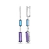 Thumbnail Image 1 of Le Vian Hexagon-Cut Blue Topaz & Amethyst Drop Earrings 1/8 ct tw Diamonds 14K Vanilla Gold