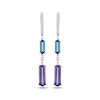 Thumbnail Image 2 of Le Vian Hexagon-Cut Blue Topaz & Amethyst Drop Earrings 1/8 ct tw Diamonds 14K Vanilla Gold