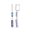Thumbnail Image 3 of Le Vian Hexagon-Cut Blue Topaz & Amethyst Drop Earrings 1/8 ct tw Diamonds 14K Vanilla Gold
