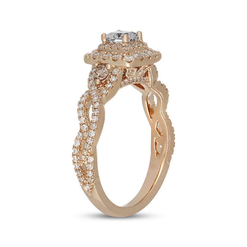 Main Image 2 of Neil Lane Desert Diamonds Princess-Cut Double Halo Engagement Ring 1 ct tw 14K Yellow Gold