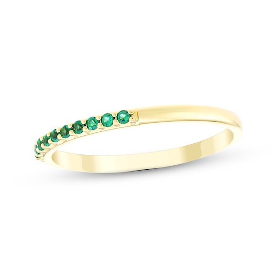 STUDIO BY KAY Lab-Created Emerald Offset Ring 24K Yellow Gold Vermeil Sterling Silver