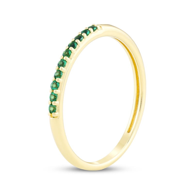 Main Image 2 of STUDIO BY KAY Lab-Created Emerald Offset Ring 24K Yellow Gold Vermeil Sterling Silver