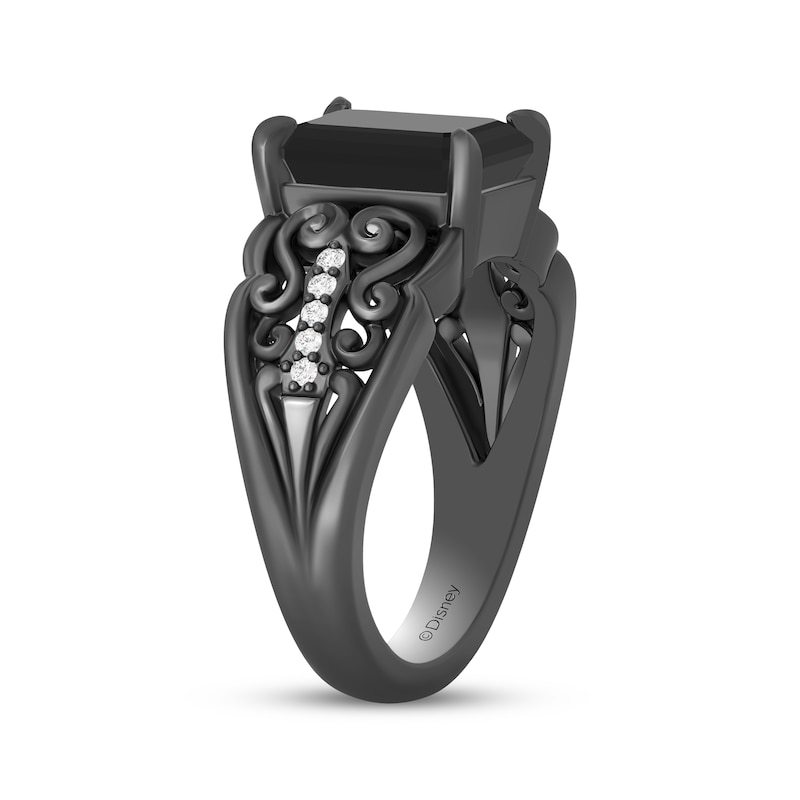 Main Image 2 of Disney Treasures The Haunted Mansion Black Onyx & Diamond Ring 1/15 ct tw Black Rhodium-Plated Sterling Silver