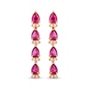 Thumbnail Image 2 of Le Vian Pear-Shaped Ruby Drop Earrings 1/15 ct tw Diamonds 14K Strawberry Gold
