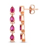 Thumbnail Image 3 of Le Vian Pear-Shaped Ruby Drop Earrings 1/15 ct tw Diamonds 14K Strawberry Gold