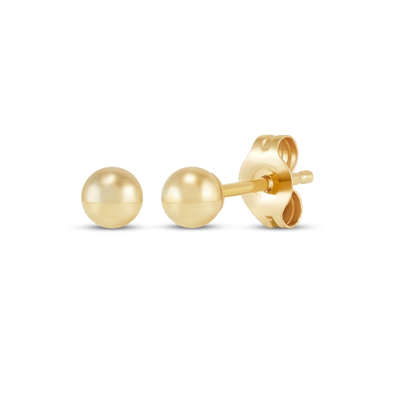 Ball Stud Earrings 14K Yellow Gold 3mm