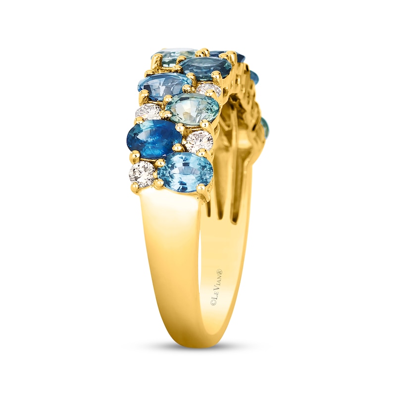 Main Image 2 of Le Vian Montana Sapphire Ombré Ring 1/3 ct tw Diamonds 14K Honey Gold