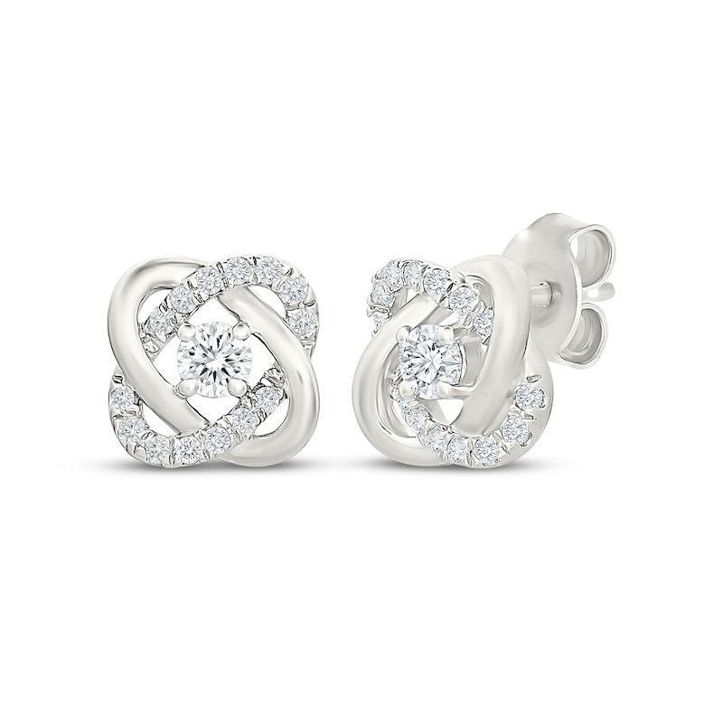 Main Image 1 of KAY Lab-Grown Diamonds Knot Stud Earrings 1/2 ct tw Sterling Silver