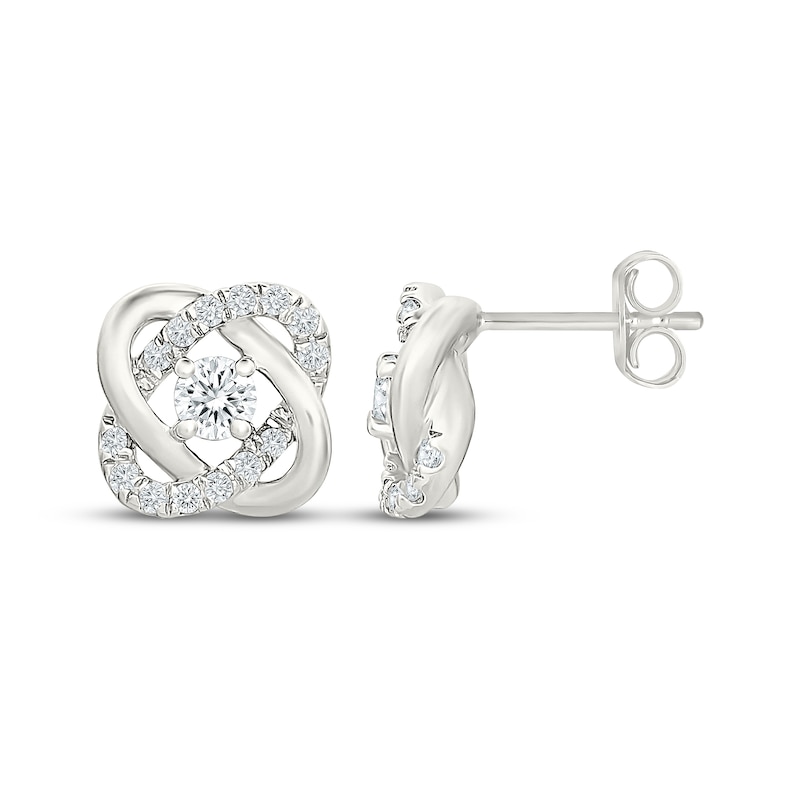 Main Image 3 of KAY Lab-Grown Diamonds Knot Stud Earrings 1/2 ct tw Sterling Silver