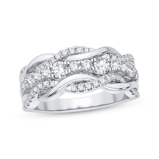 Now + Forever Round-Cut Diamond Multi-Row Twist Anniversary Band 1/2 ct tw 14K White Gold