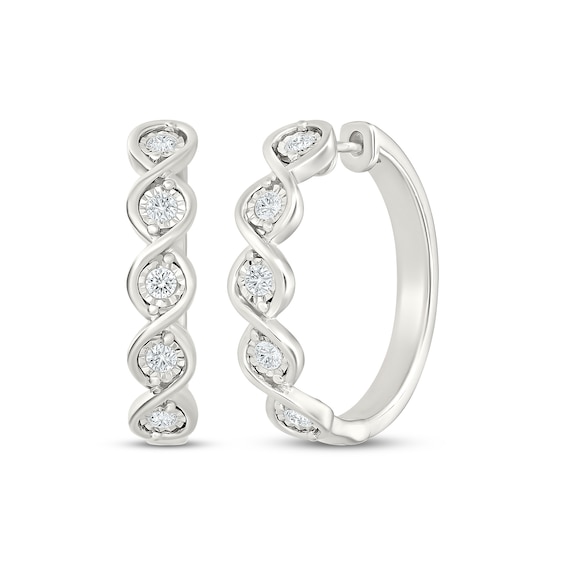 KAY Lab-Grown Diamonds Twist Hoop Earrings 1/10 ct tw Sterling Silver