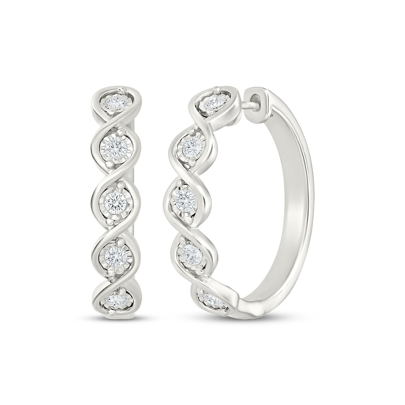 Main Image 1 of KAY Lab-Grown Diamonds Twist Hoop Earrings 1/10 ct tw Sterling Silver