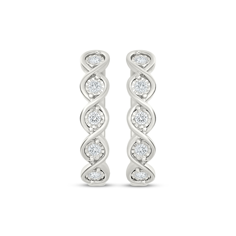 Main Image 2 of KAY Lab-Grown Diamonds Twist Hoop Earrings 1/10 ct tw Sterling Silver