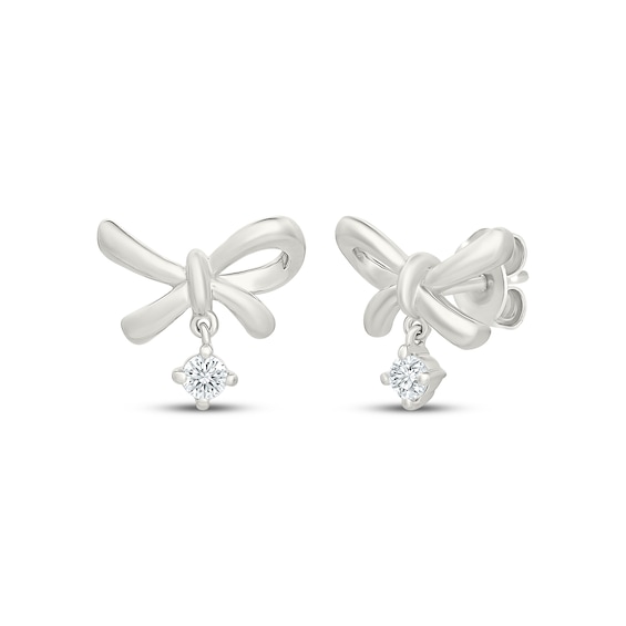 KAY Lab-Grown Diamonds Bow Stud Dangle Earrings 1/10 ct tw Sterling Silver
