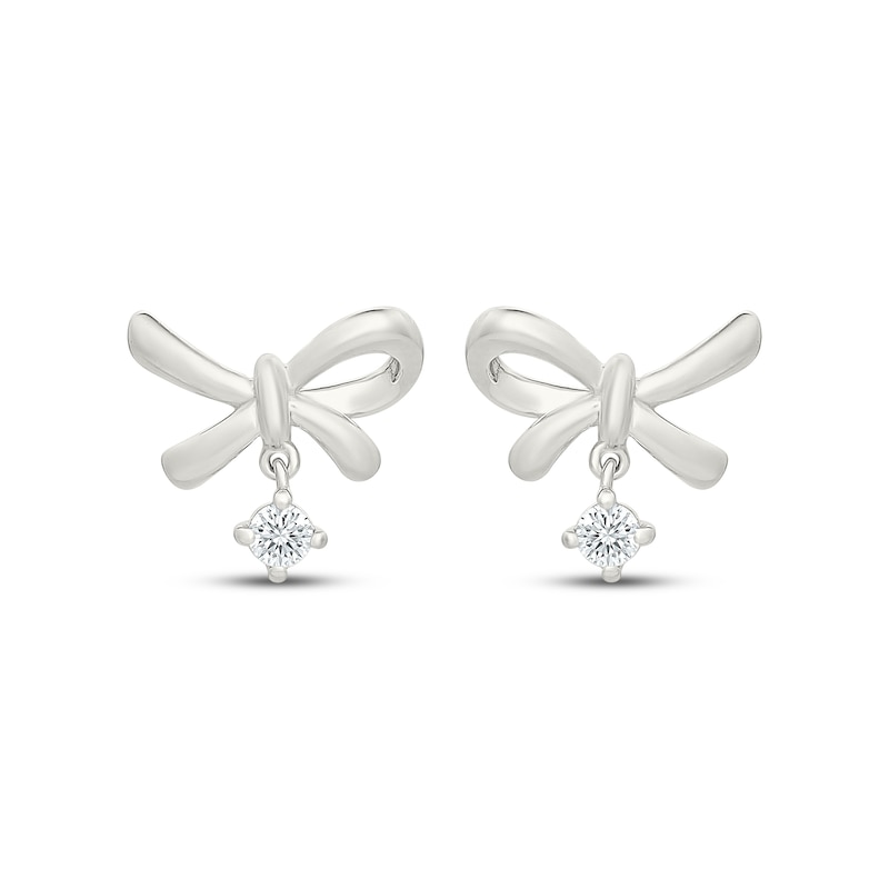 Main Image 2 of KAY Lab-Grown Diamonds Bow Stud Dangle Earrings 1/10 ct tw Sterling Silver