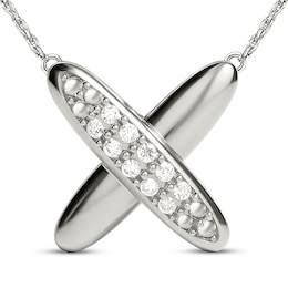 Diamond "X" Necklace 1/15 ct tw Sterling Silver 18"
