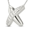 Thumbnail Image 2 of Diamond "X" Necklace 1/15 ct tw Sterling Silver 18"