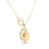 Thumbnail Image 2 of STUDIO BY KAY Lab-Grown Diamond Textured Flower Toggle Necklace 1/4 ct tw 24K Yellow Gold Vermeil Sterling Silver 18"