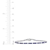 Thumbnail Image 3 of Blue & White Lab-Created Sapphire Line Bracelet Sterling Silver 7.5"