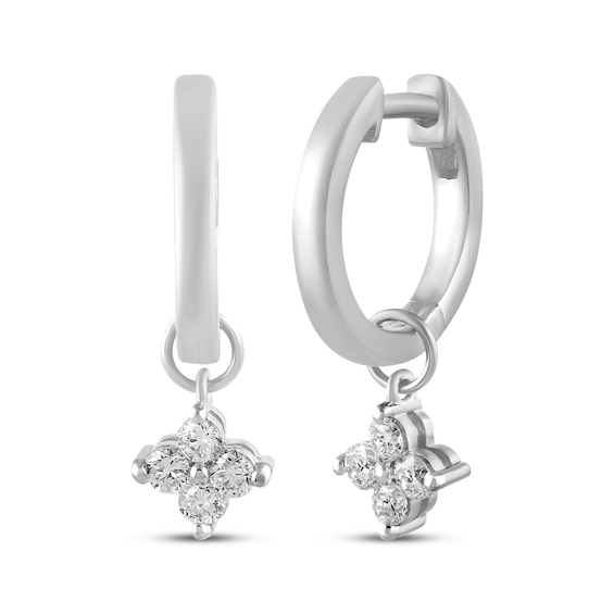 KAY Lab-Grown Diamonds Dangle Hoop Earrings 1/5 ct tw Sterling Silver
