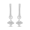 Thumbnail Image 2 of KAY Lab-Grown Diamonds Dangle Hoop Earrings 1/5 ct tw Sterling Silver