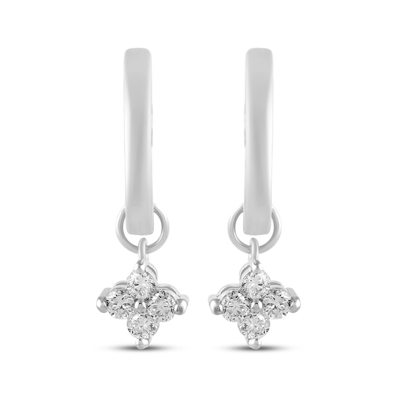 Thumbnail Image 2 of KAY Lab-Grown Diamonds Dangle Hoop Earrings 1/5 ct tw Sterling Silver