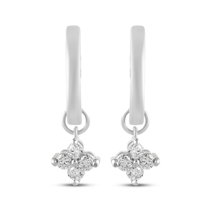 Main Image 2 of KAY Lab-Grown Diamonds Dangle Hoop Earrings 1/5 ct tw Sterling Silver