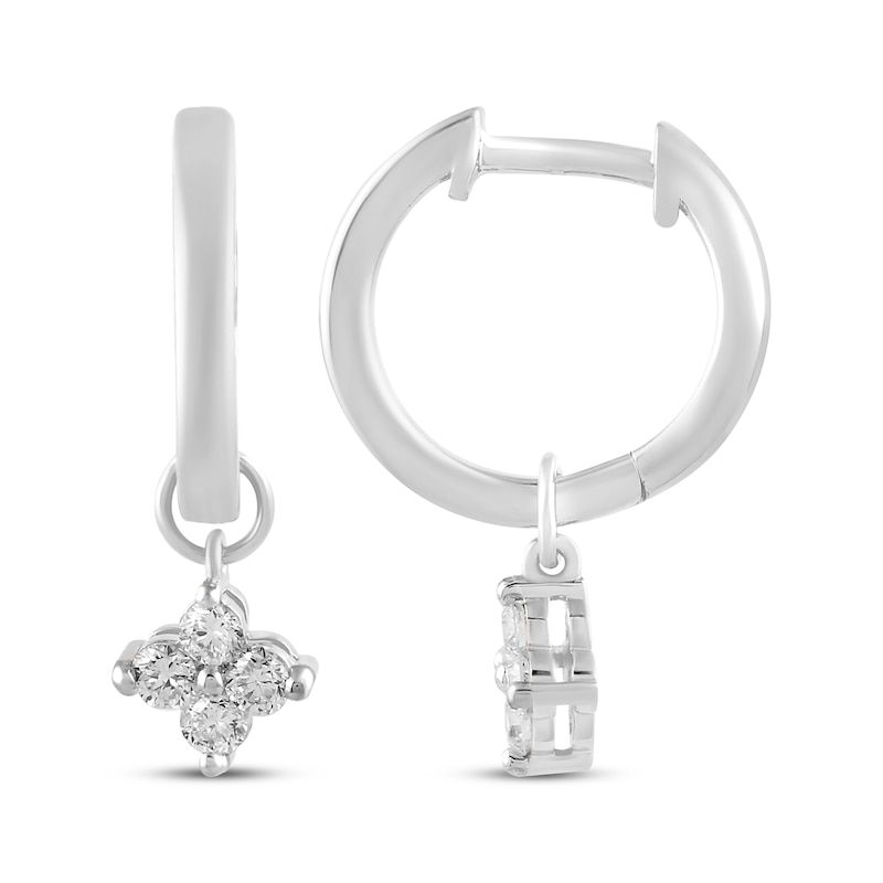 Main Image 3 of KAY Lab-Grown Diamonds Dangle Hoop Earrings 1/5 ct tw Sterling Silver